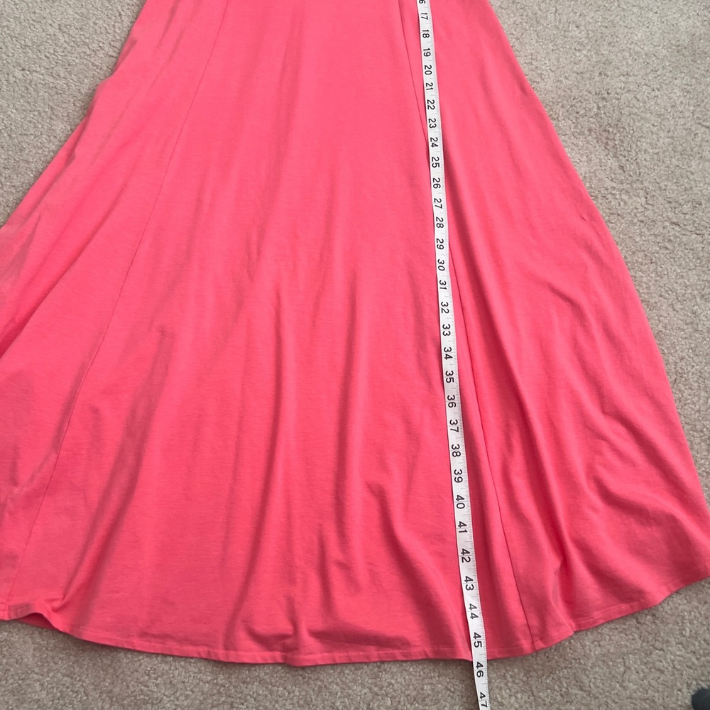 ABLE Coral Pink Square Neck Midi Dress Sleeveless Casual Womens Size Medium - Picture 9 of 9